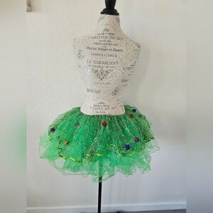 Festive Light-Up Christmas Tree Tutu Adult Standard Amscan